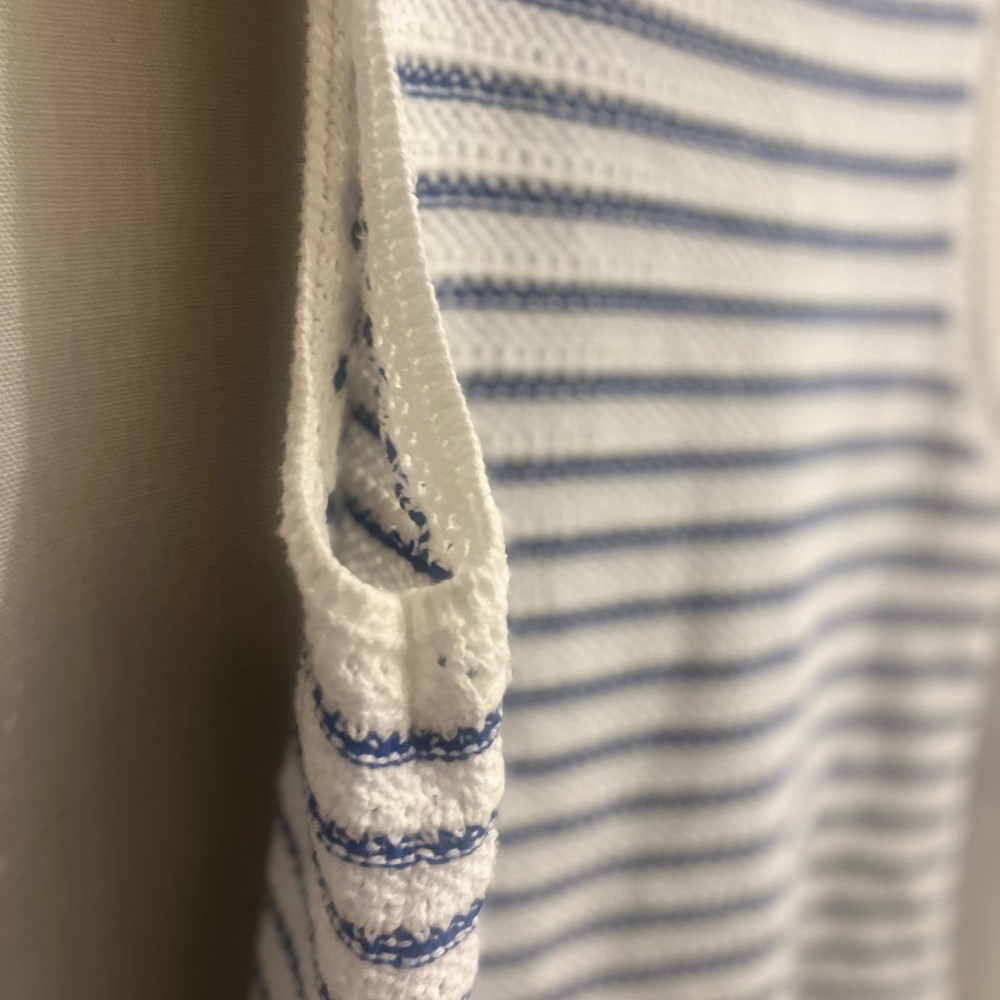 J. Crew White and Light Blue Striped Knit Tank Top - Picture 6 of 8
